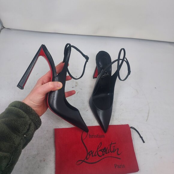 Christian Louboutin Black Strappy Condora Leather Pump - Picture 1 of 11